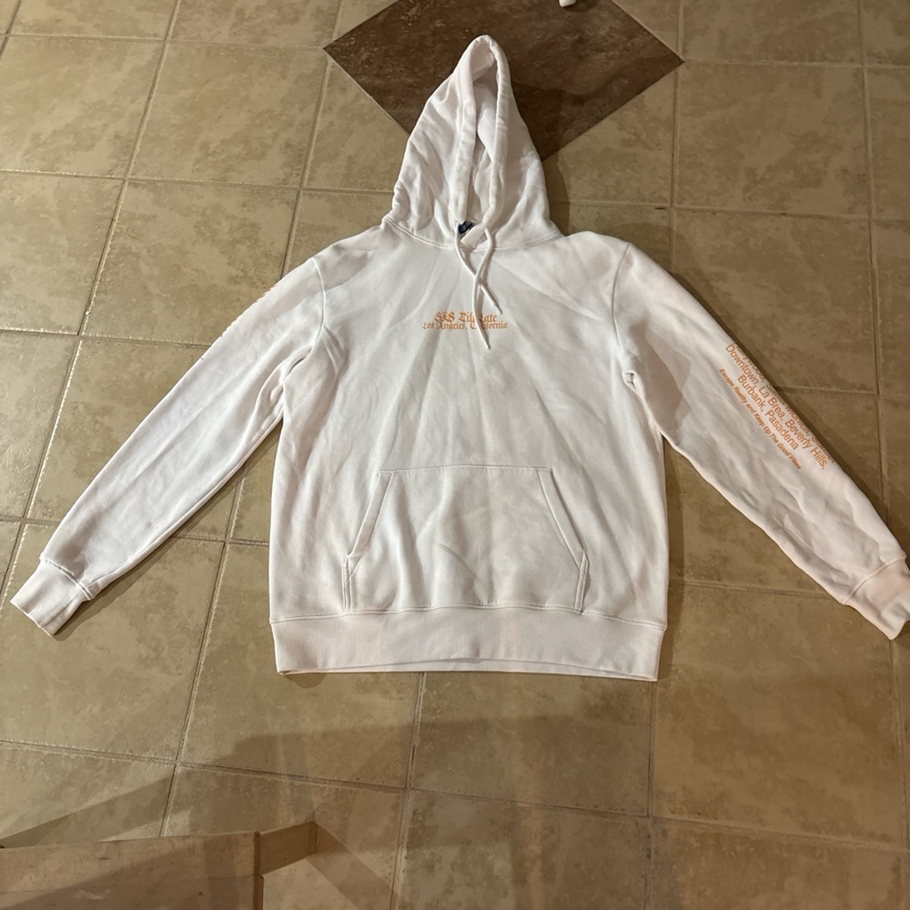 H&M Women Divided White Hoodie with Orange Text